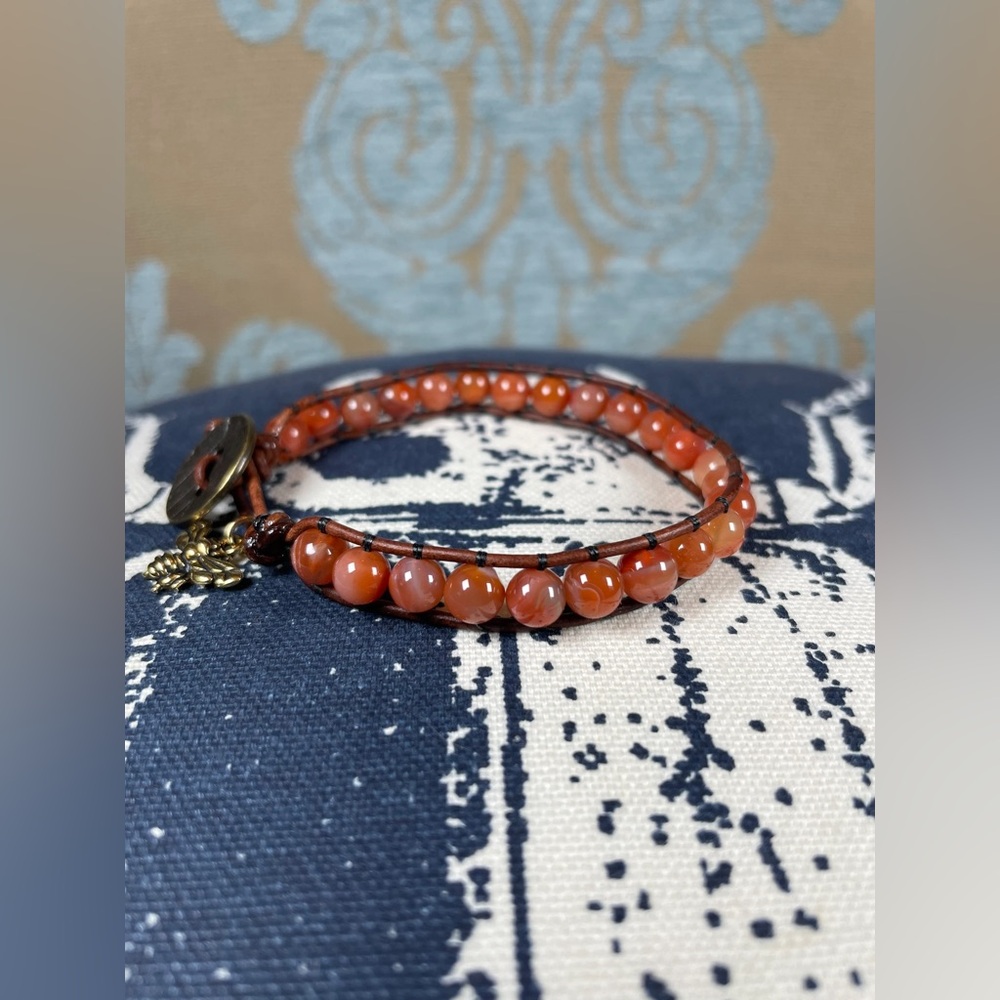 Stackable Carnelian Bead Bracelet - image 2
